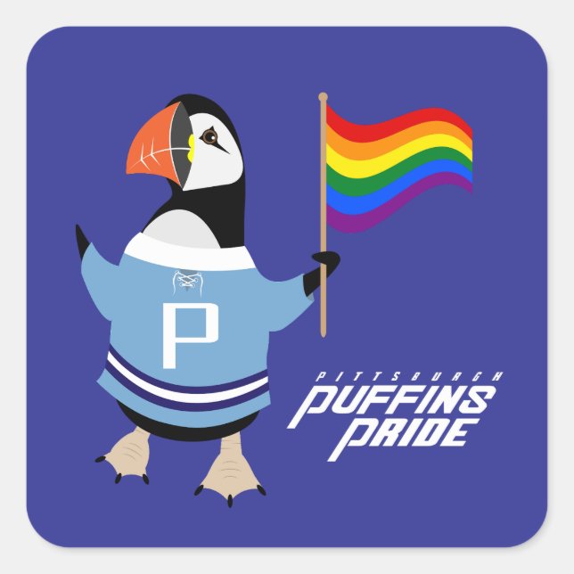 McGuffin Puffin Pride Square Sticker (Front)