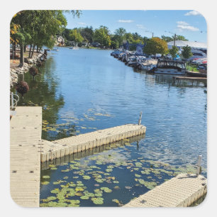 McHenry, Illinois Fox River Boatway Square Sticker
