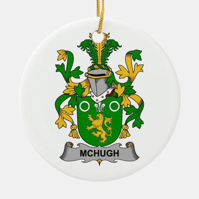 McHugh Family Crest Ceramic Ornament (Front)