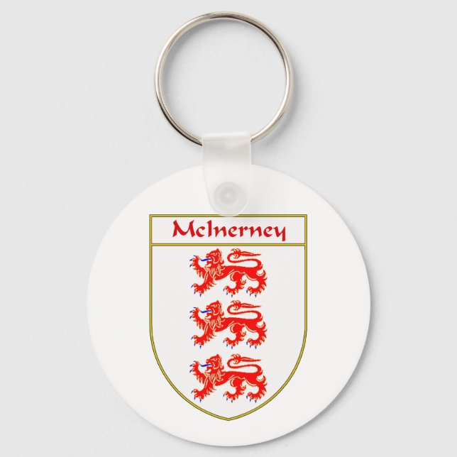 McInerney Coat of Arms/Family Crest Key Ring (Front)