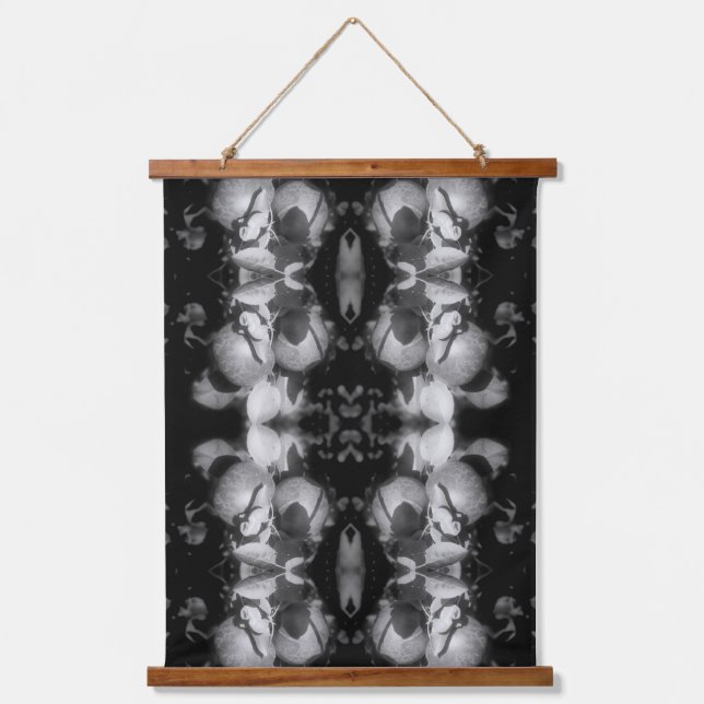 McIntosh Apples Tree Black And White Abstract Hanging Tapestry (Front)