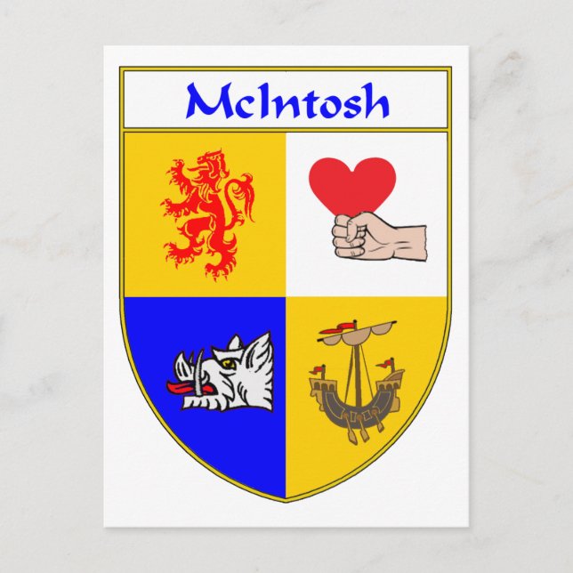 McIntosh Coat of Arms/Family Crest Postcard (Front)