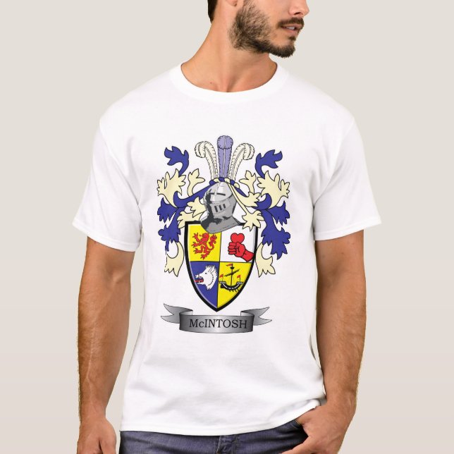 McIntosh Family Crest Coat of Arms T-Shirt (Front)