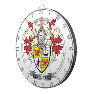 McIntyre Family Crest Coat of Arms Dartboard