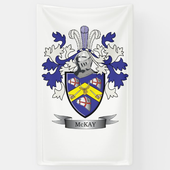McKay Family Crest Coat of Arms Banner (Vertical)