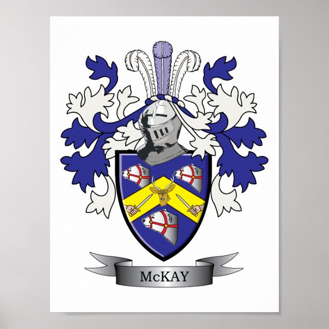McKay Family Crest Coat of Arms Poster (Front)