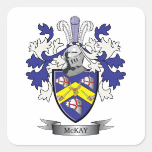 McKay Family Crest Coat of Arms Square Sticker
