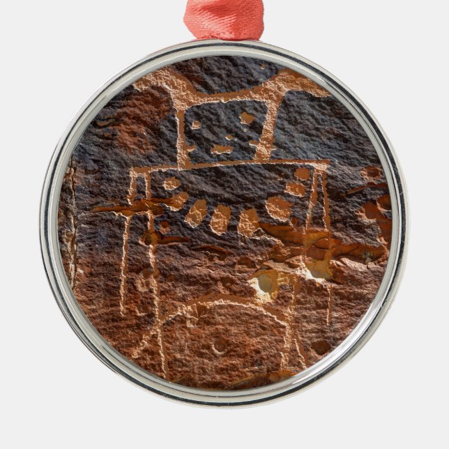 Mckee Springs Petroglyph - Vernal - Utah Metal Tree Decoration (Front)