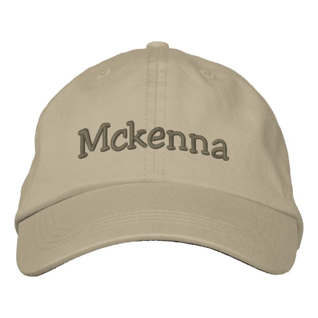 Mckenna Name Embroidered Baseball Cap Khaki (Front)