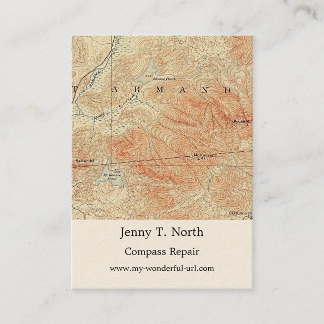 McKenzie and Moose Ponds, McKenzie Mountain Detail Business Card (Front)