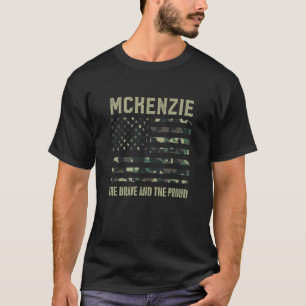Mckenzie Last Name Surname Camouflage American Fla T-Shirt