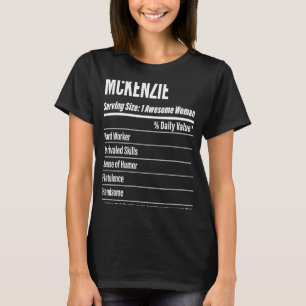 Mckenzie  Nutritional Facts Serving Size Calories T-Shirt