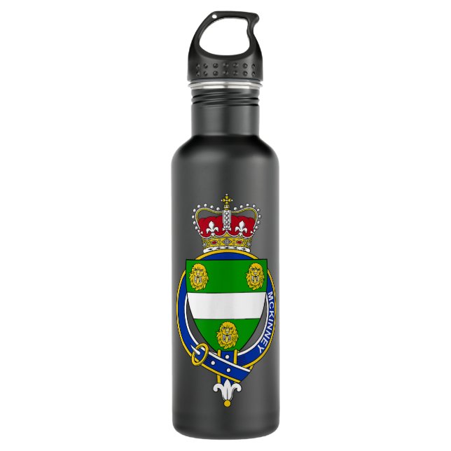 McKinney Coat of Arms  Family Crest  710 Ml Water Bottle (Front)