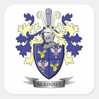 McKinney Family Crest Coat of Arms Square Sticker