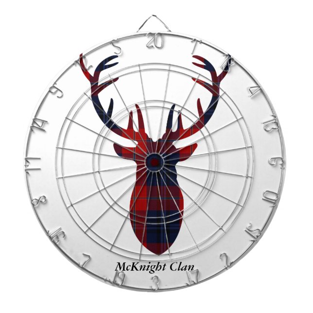 McKnight Clan Tartan "Antlers" Dartboard (Front)