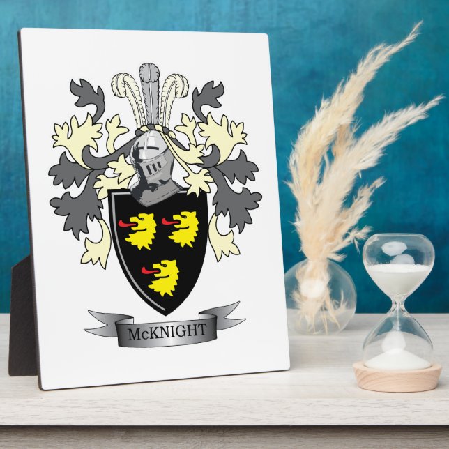 McKnight Family Crest Coat of Arms Plaque (Side)