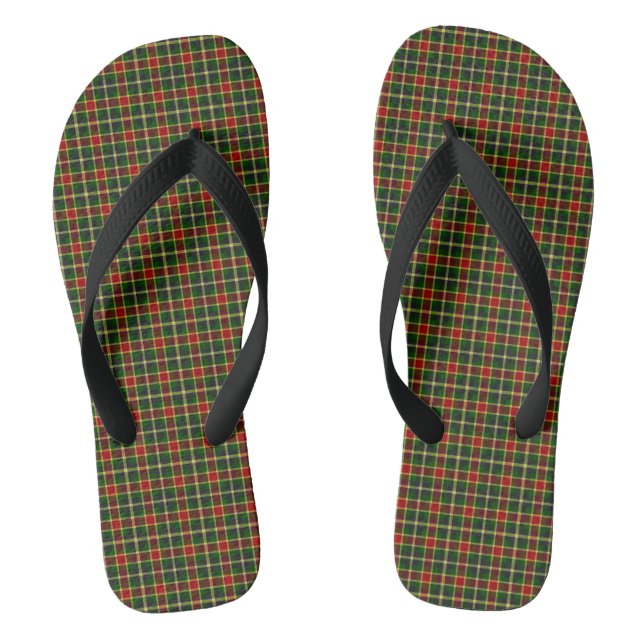 McLachlin Hunting Tartan Plaid Pattern Thongs (Footbed)