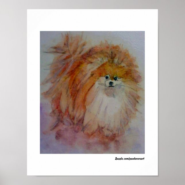 MClairArt's PawLoversArt Pomeranian Print (Front)