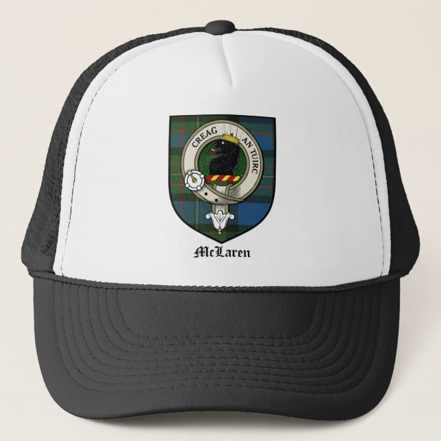 McLaren Clan Crest Badge Tartan Trucker Hat (Front)