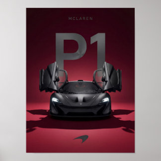 McLaren P1 Hypercar Poster - Black Supercar