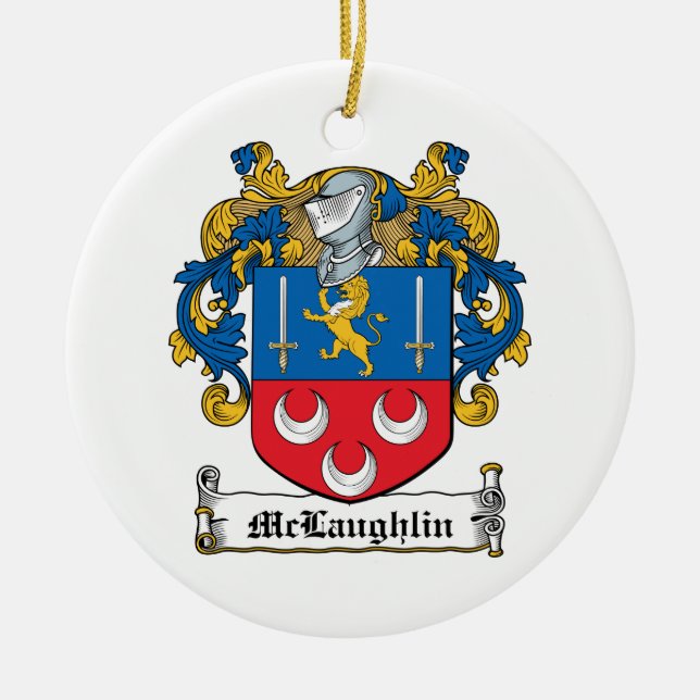McLaughlin Family Crest Ceramic Ornament (Front)