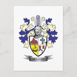 McLean Family Crest Coat of Arms    TITLE Postcard