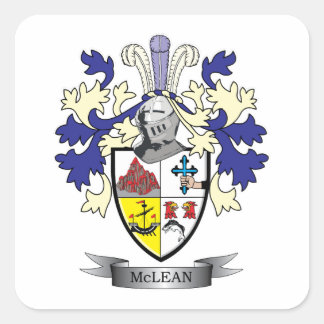 McLean Family Crest Coat of Arms    TITLE Square Sticker