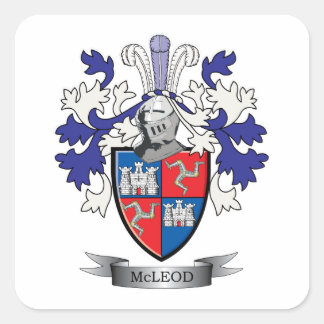 McLeod Family Crest Coat of Arms Square Sticker