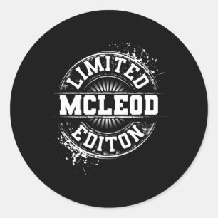 Mcleod Funny Surname Family Tree Birthday Reunion Classic Round Sticker