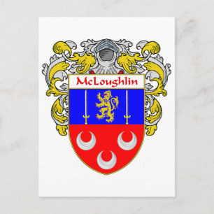 McLoughlin Coat of Arms (Mantled) Postcard