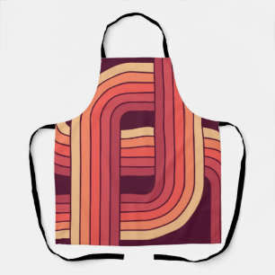 MCM 1970s Retro Style Geometric Design Apron