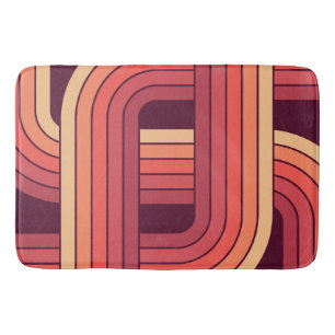 MCM 1970s Retro Style Geometric Design Bath Mat