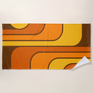 MCM 1970s Retro Style Geometric Design Beach Towel