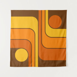 MCM 1970s Retro Style Geometric Design Tapestry