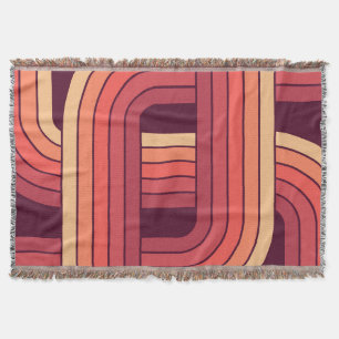 MCM 1970s Retro Style Geometric Design Throw Blanket