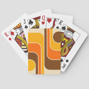 MCM 1970s Retro Style Geometric Striped Design Playing Cards