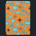 MCM Atomic Shapes Turquoise on Orange iPad Air Cover<br><div class="desc">Hand drawn mid century modern shapes and icons digitised to design seamless patterns</div>