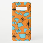 MCM Atomic Shapes Turquoise on Orange Samsung Galaxy Case<br><div class="desc">Hand drawn mid century modern shapes and icons digitised to design seamless patterns</div>