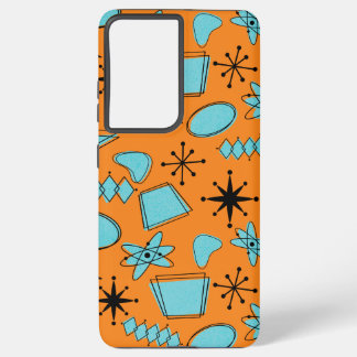 MCM Atomic Shapes Turquoise on Orange Samsung Galaxy Case