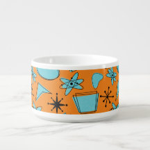 MCM Atomic Shapes Turquoise on Orange