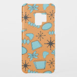 MCM Atomic Shapes Turquoise on Orange Uncommon Samsung Galaxy S9 Case<br><div class="desc">Hand drawn mid century modern shapes and icons digitised to design seamless patterns</div>