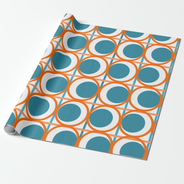 MCM Circles and Lines Wrapping Paper (Unrolled)