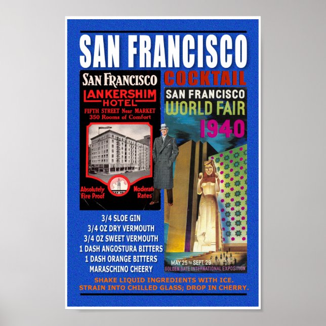 MCM COCKTAIL RECIPE 'SAN FRANCISCO' POSTER (Front)