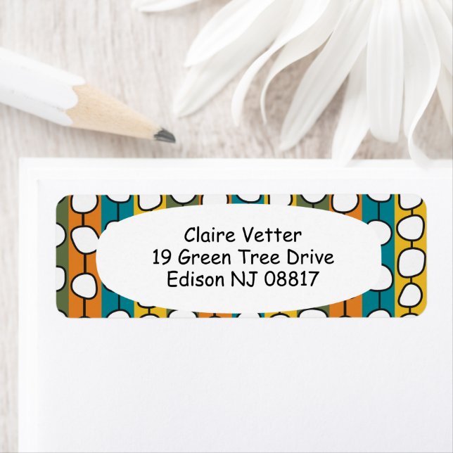 MCM Colourful Lines  Return Address Label (Insitu)