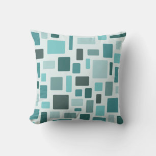 MCM Disarrayed Bricks Aquamarine Cushion