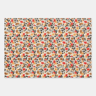MCM Flower Pattern Mid Century Modern Wrapping Paper Sheet
