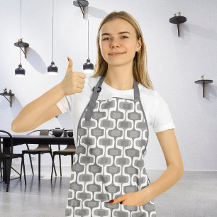 MCM Grey Tones Trendy Mid-Century Modern Pattern Apron