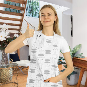MCM Grey Tones Trendy Mid-Century Modern Pattern Apron
