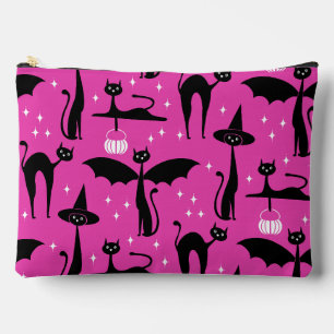 MCM Halloween Fancy Dress Minimalist Cats Pink Accessory Pouch
