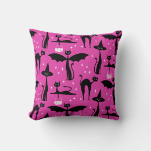 MCM Halloween Fancy Dress Minimalist Cats Pink Cushion